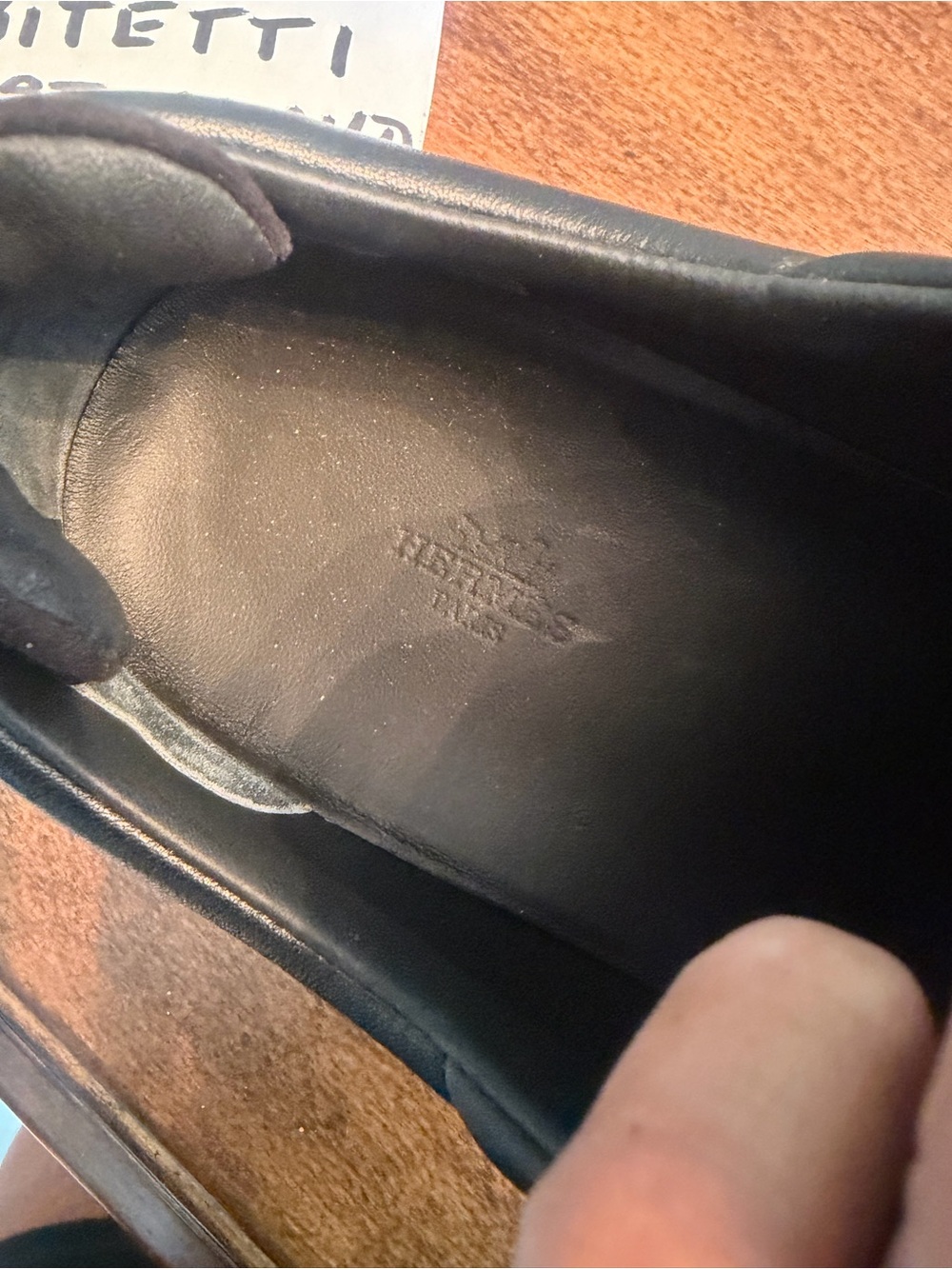 Hermes Black Leather Low-Top Sneakers with White Soles and Laces - Picture 9 of 11